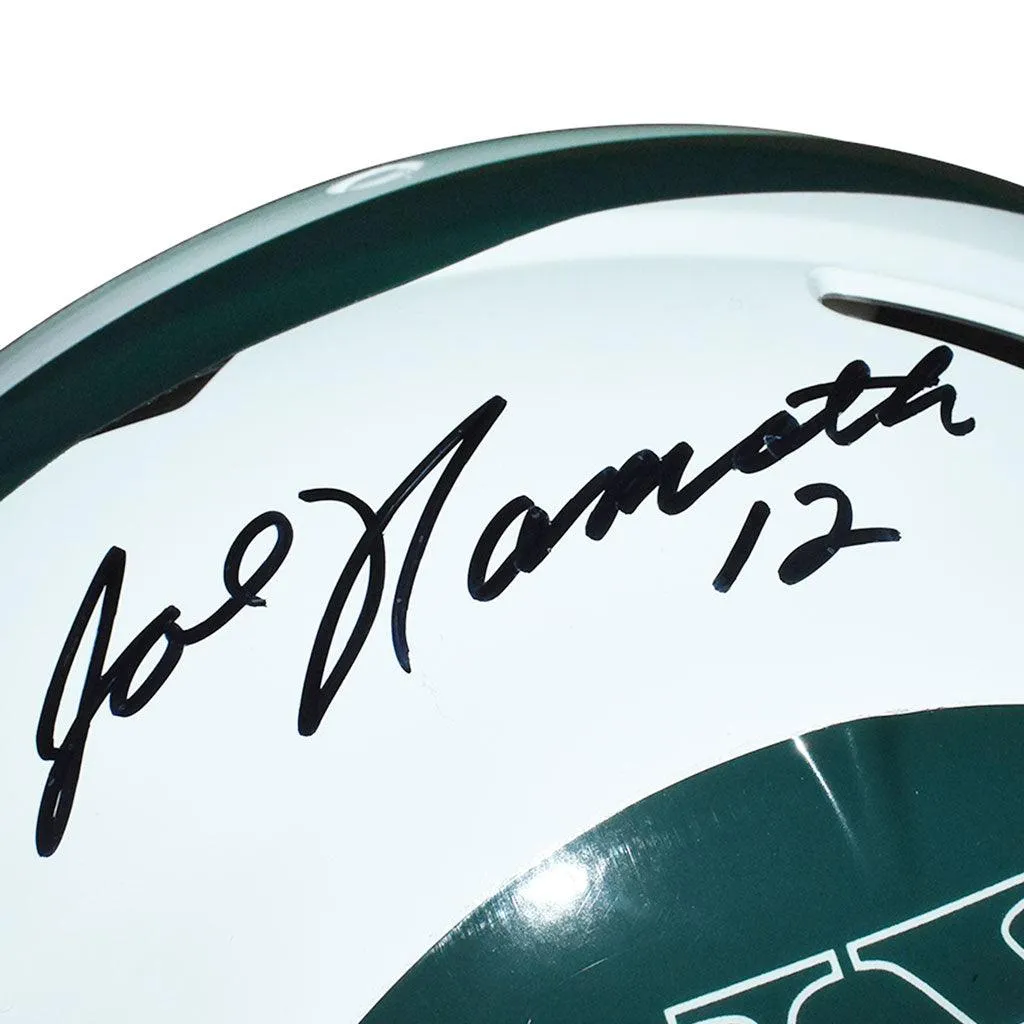 Joe Namath Signed And Inscribed Number 12 Inscription Helmet Authentic Jets Full Size Speed Helmet (JSA Witnessed)