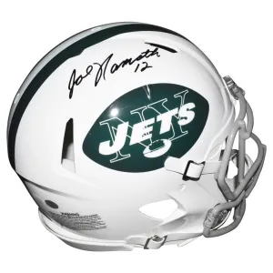 Joe Namath Signed And Inscribed Number 12 Inscription Helmet Authentic Jets Full Size Speed Helmet (JSA Witnessed)