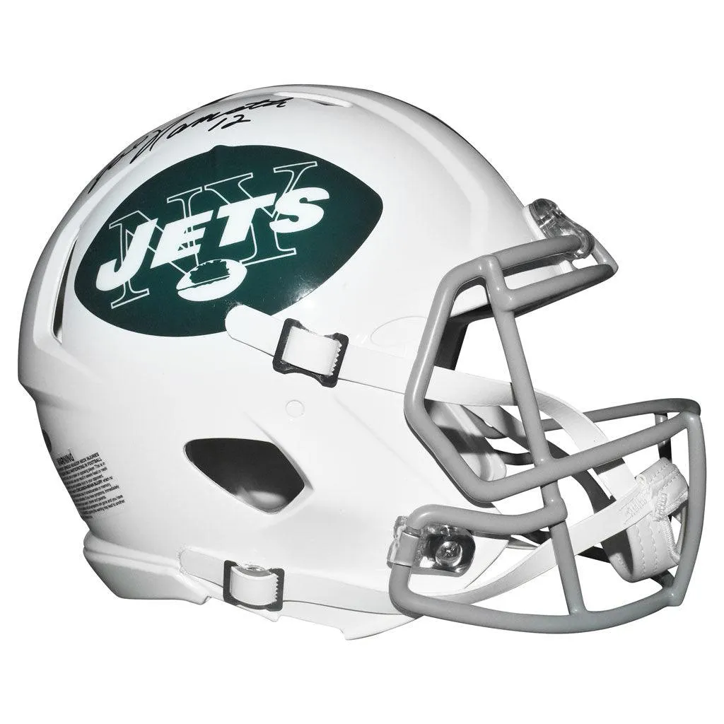 Joe Namath Signed And Inscribed Number 12 Inscription Helmet Authentic Jets Full Size Speed Helmet (JSA Witnessed)
