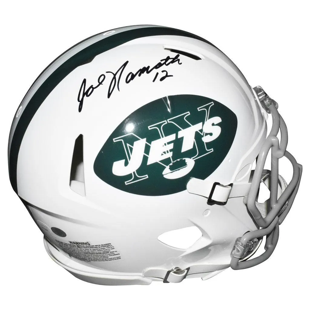 Joe Namath Signed And Inscribed Number 12 Inscription Helmet Authentic Jets Full Size Speed Helmet (JSA Witnessed)