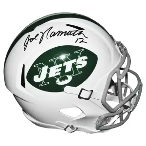 Joe Namath Signed And Inscribed Number 12 Inscription Helmet Jets Speed Rep Full-Size Helmet (JSA Witnessed)