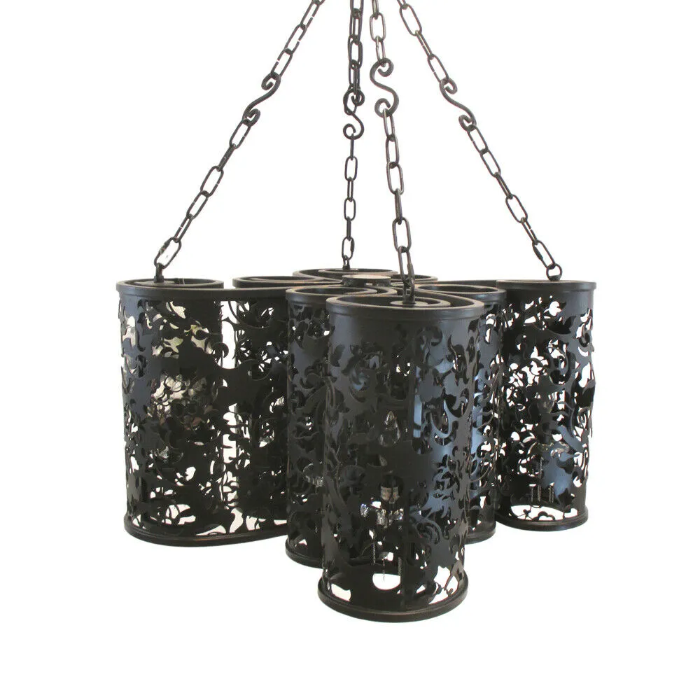 Kalco Lighting B2539 EB Ophelia Collection Eight Light Pendant Chandelier in Black Ebony Finish