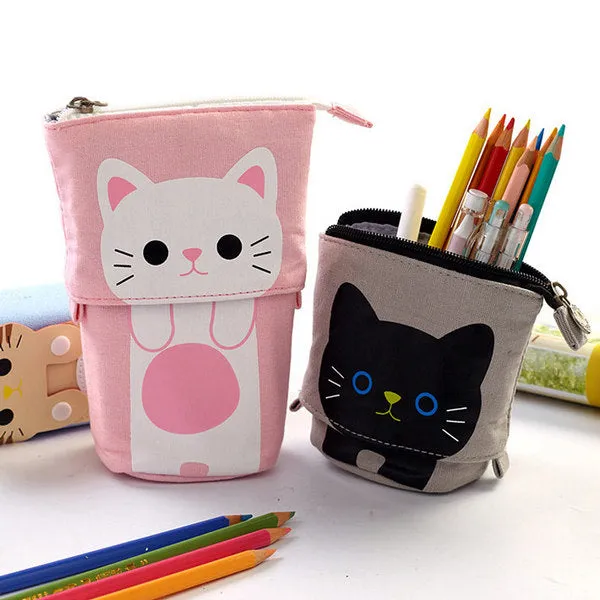 Kawaii Animal Stand-Up Foldable Pencil Case
