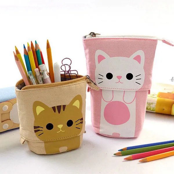 Kawaii Animal Stand-Up Foldable Pencil Case