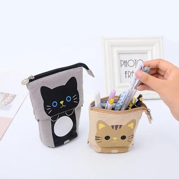 Kawaii Animal Stand-Up Foldable Pencil Case