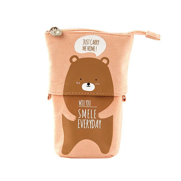 Kawaii Animal Stand-Up Foldable Pencil Case