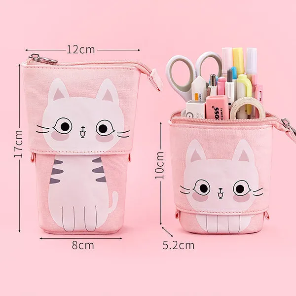 Kawaii Animal Stand-Up Foldable Pencil Case