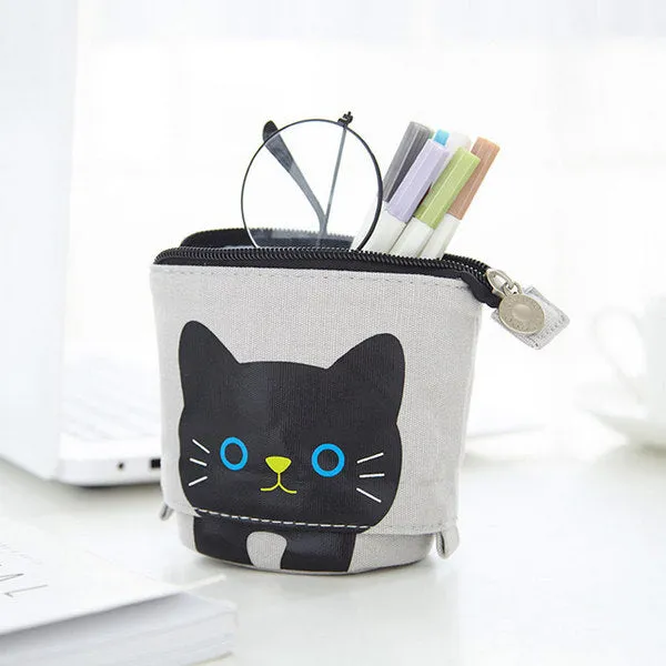 Kawaii Animal Stand-Up Foldable Pencil Case