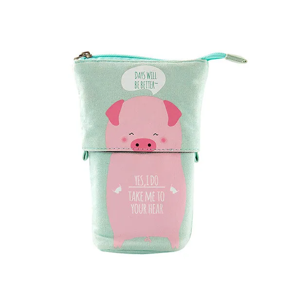 Kawaii Animal Stand-Up Foldable Pencil Case