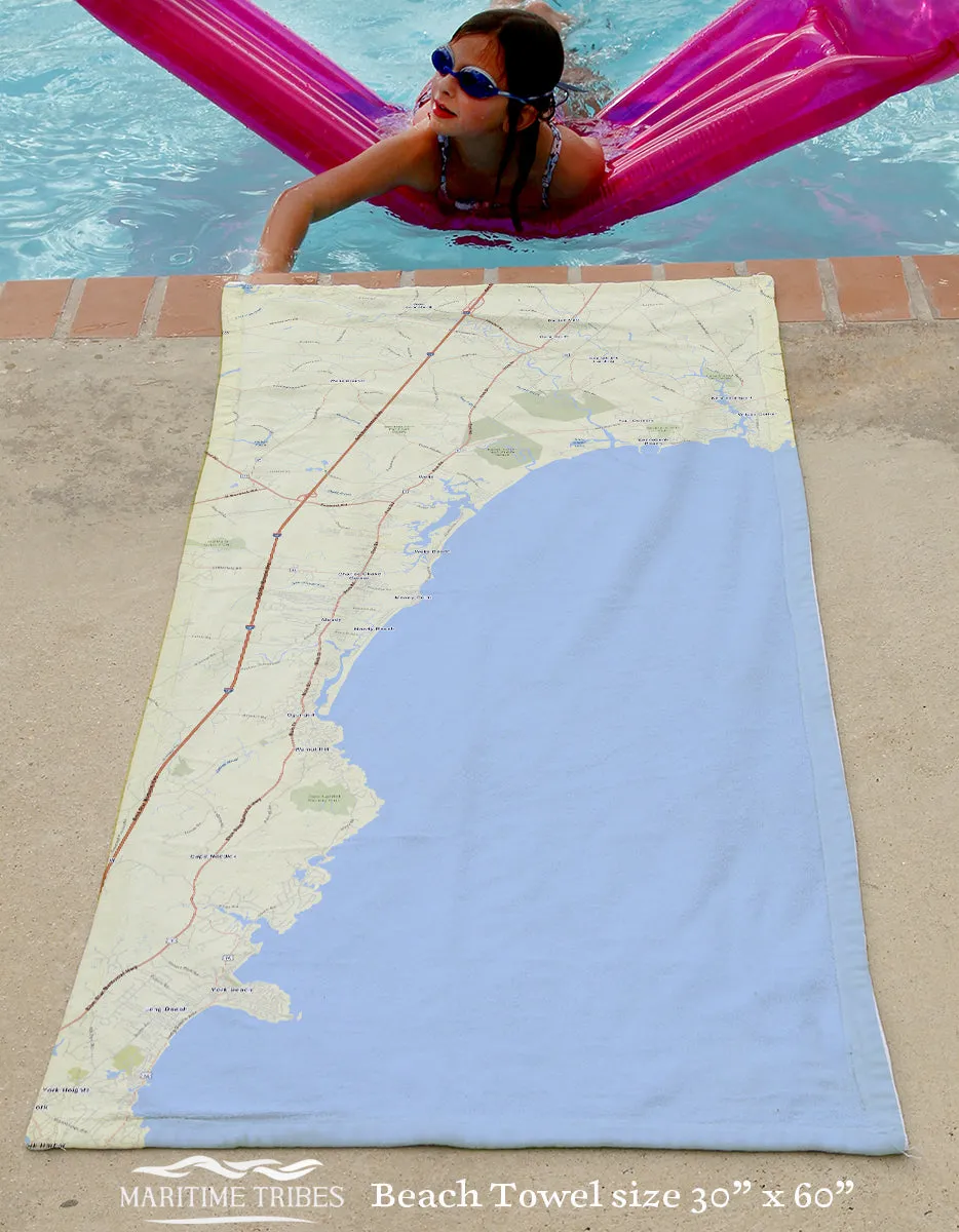 Kennebunkport to Cape Neddick ME Neighborhood Quick Dry Towel