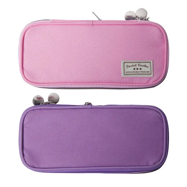 KOKUYO Pastel Zippered Large Foldable Pencil Case