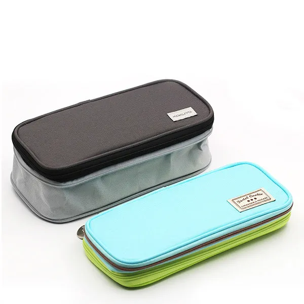 KOKUYO Pastel Zippered Large Foldable Pencil Case