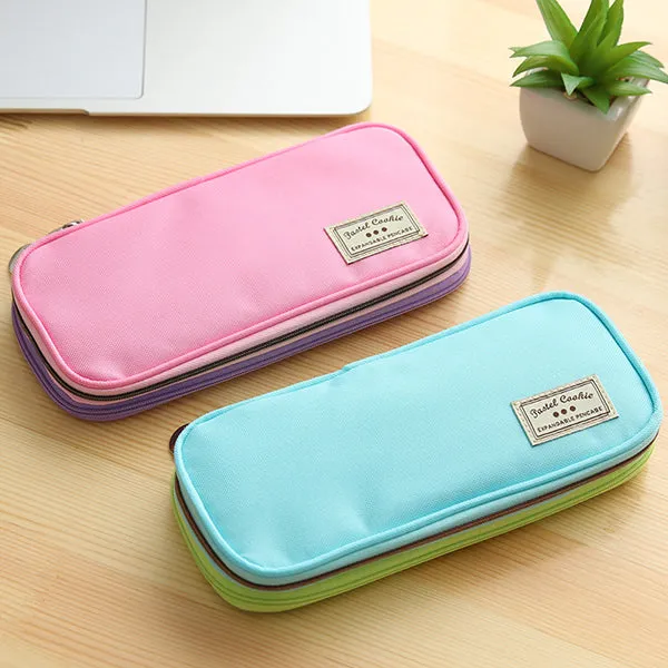 KOKUYO Pastel Zippered Large Foldable Pencil Case
