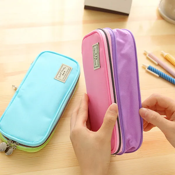 KOKUYO Pastel Zippered Large Foldable Pencil Case