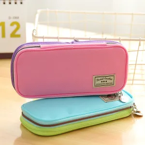 KOKUYO Pastel Zippered Large Foldable Pencil Case