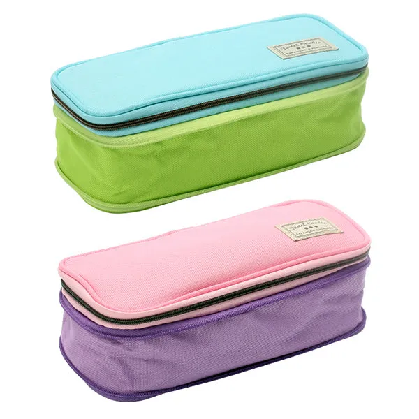 KOKUYO Pastel Zippered Large Foldable Pencil Case