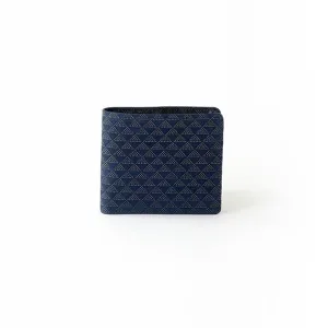 Koshu Inden Japanese Deerskin Leather with Urushi (Japanese Lacquer) Fold Wallet - Scale Pattern / Iron Blue - ,  Made in Japan,  Japanese Leather Wallet