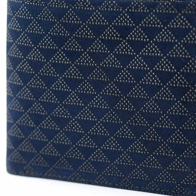 Koshu Inden Japanese Deerskin Leather with Urushi (Japanese Lacquer) Fold Wallet - Scale Pattern / Iron Blue - ,  Made in Japan,  Japanese Leather Wallet