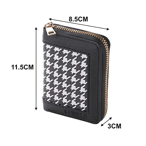 Kuber Industries Card Holder Wallet for Men Women|Debit Credit Card Holder|Wallet for Id, Visiting Card, Buisness Card|Zipper Closure Wallet|White (Pack of 3)