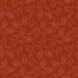 Large Outline Leaf - Maroon