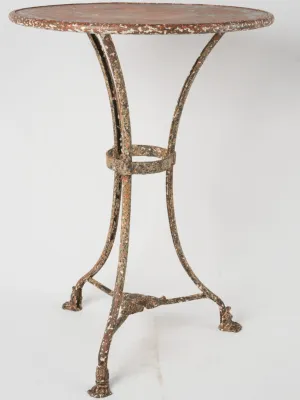 Late-19th Arras Iron Gueridon Table w/ Red Patina - 27½"