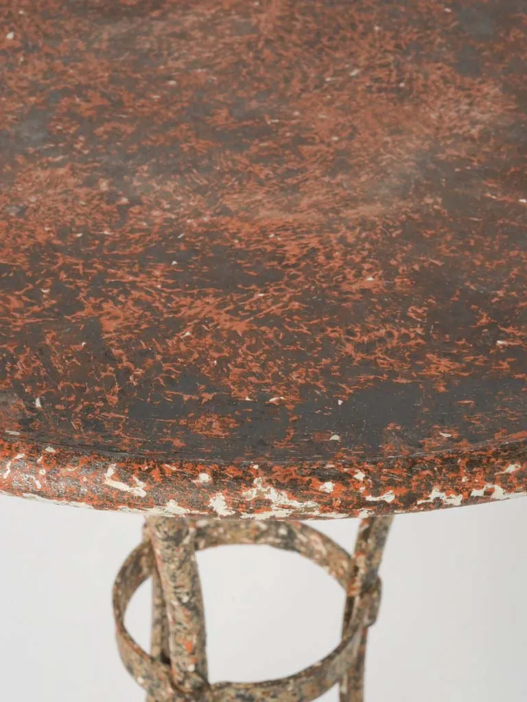 Late-19th Arras Iron Gueridon Table w/ Red Patina - 27½"