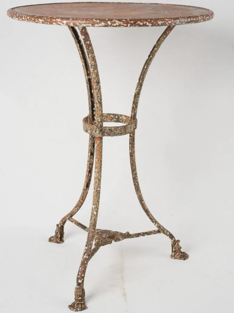 Late-19th Arras Iron Gueridon Table w/ Red Patina - 27½"