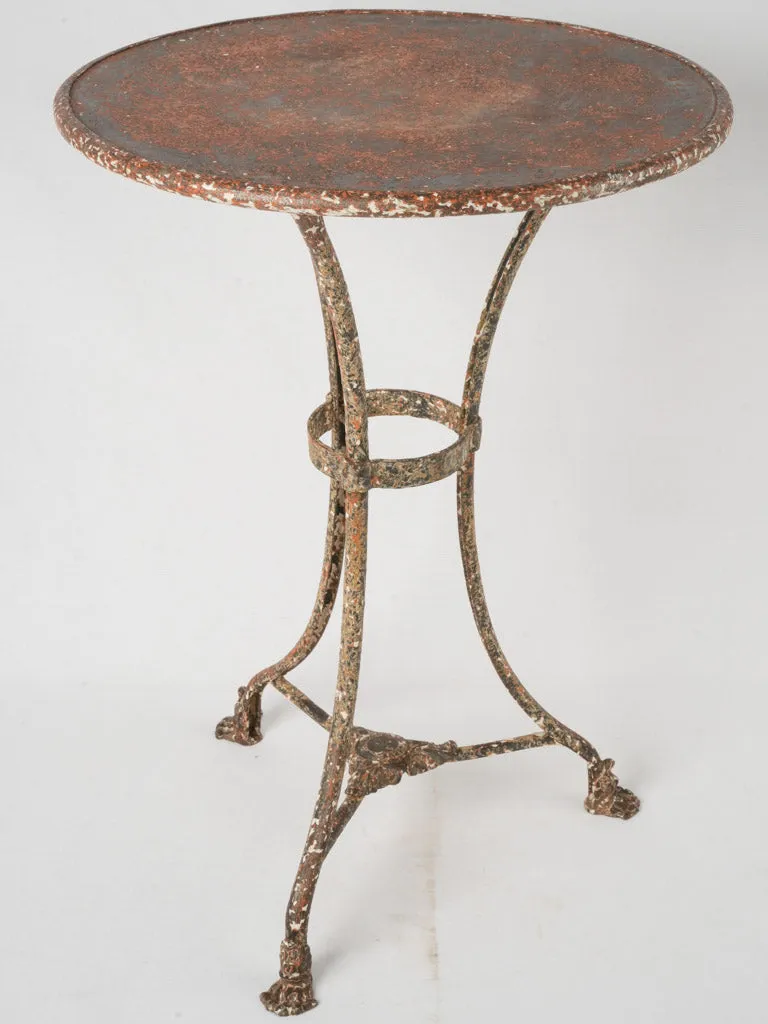 Late-19th Arras Iron Gueridon Table w/ Red Patina - 27½"