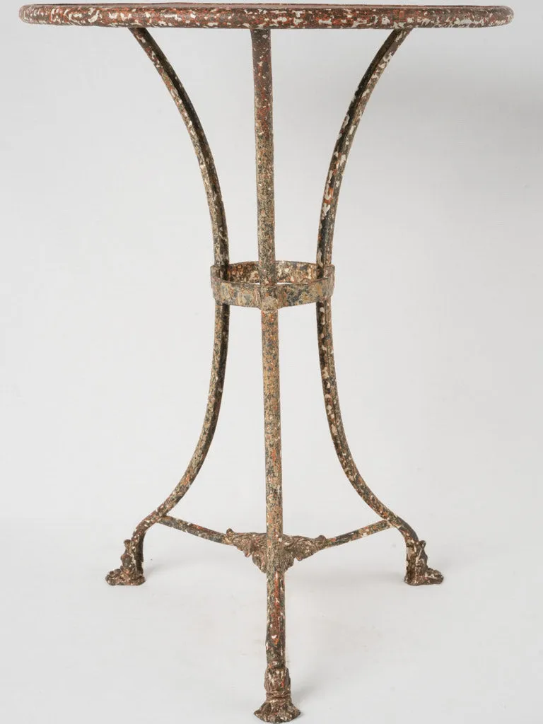 Late-19th Arras Iron Gueridon Table w/ Red Patina - 27½"
