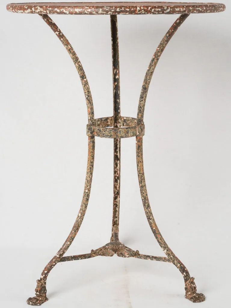 Late-19th Arras Iron Gueridon Table w/ Red Patina - 27½"