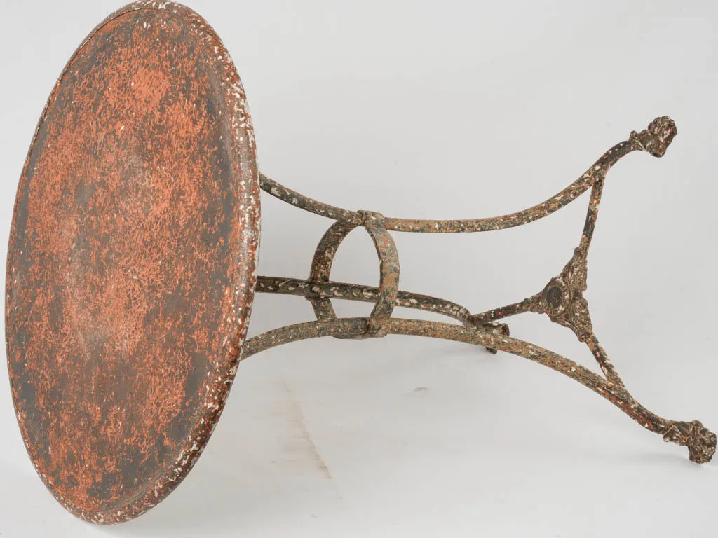 Late-19th Arras Iron Gueridon Table w/ Red Patina - 27½"