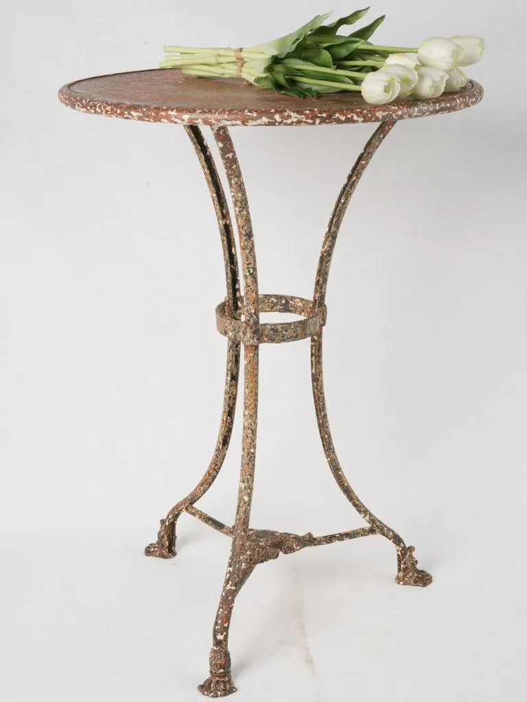 Late-19th Arras Iron Gueridon Table w/ Red Patina - 27½"