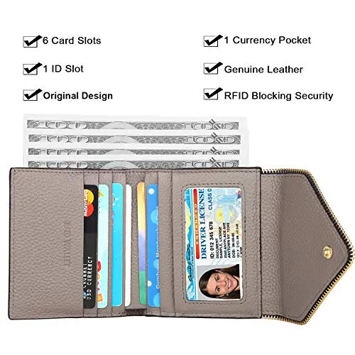 Lavemi RFID Blocking Small Compact Leather Wallets Credit Card Holder Case for Women(Envelope Black)