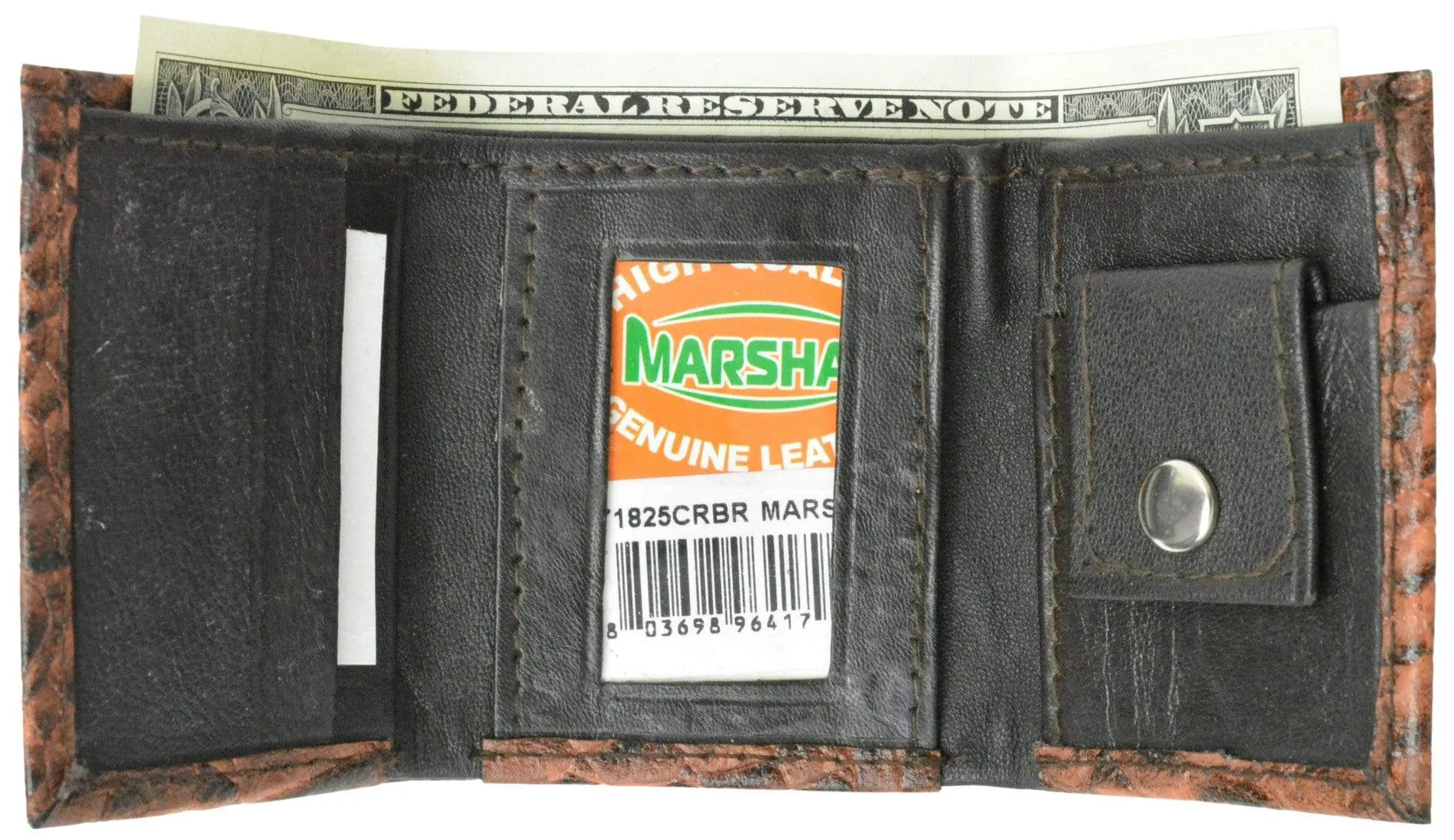Leather Children Trifold Wallet Kids Aliigator Print 71825 CR