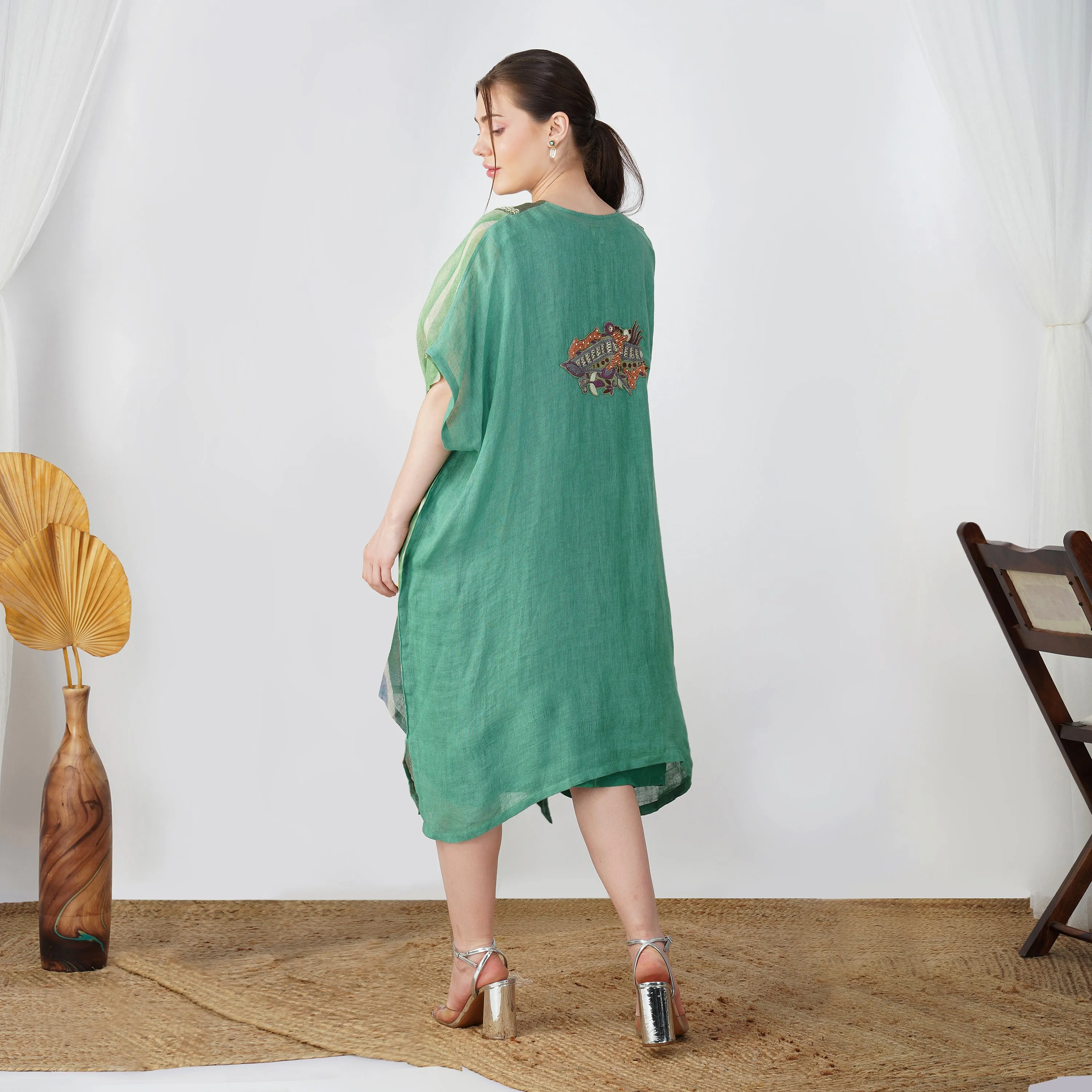 Lehriya Patchy Dress with Motif