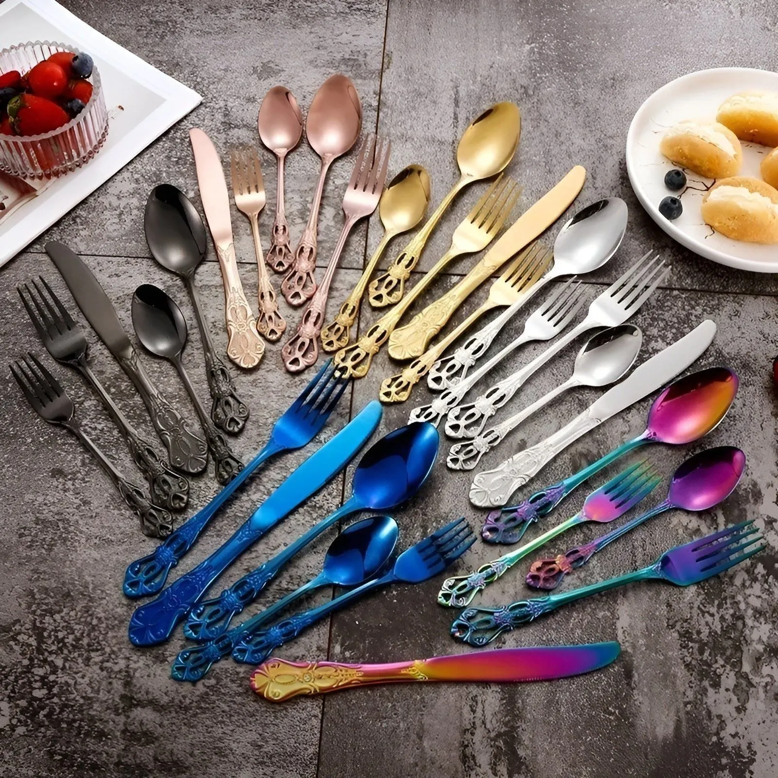 LuxeDining Cutlery Set - Edelstahl Spülmaschinenfeste Besteck Set