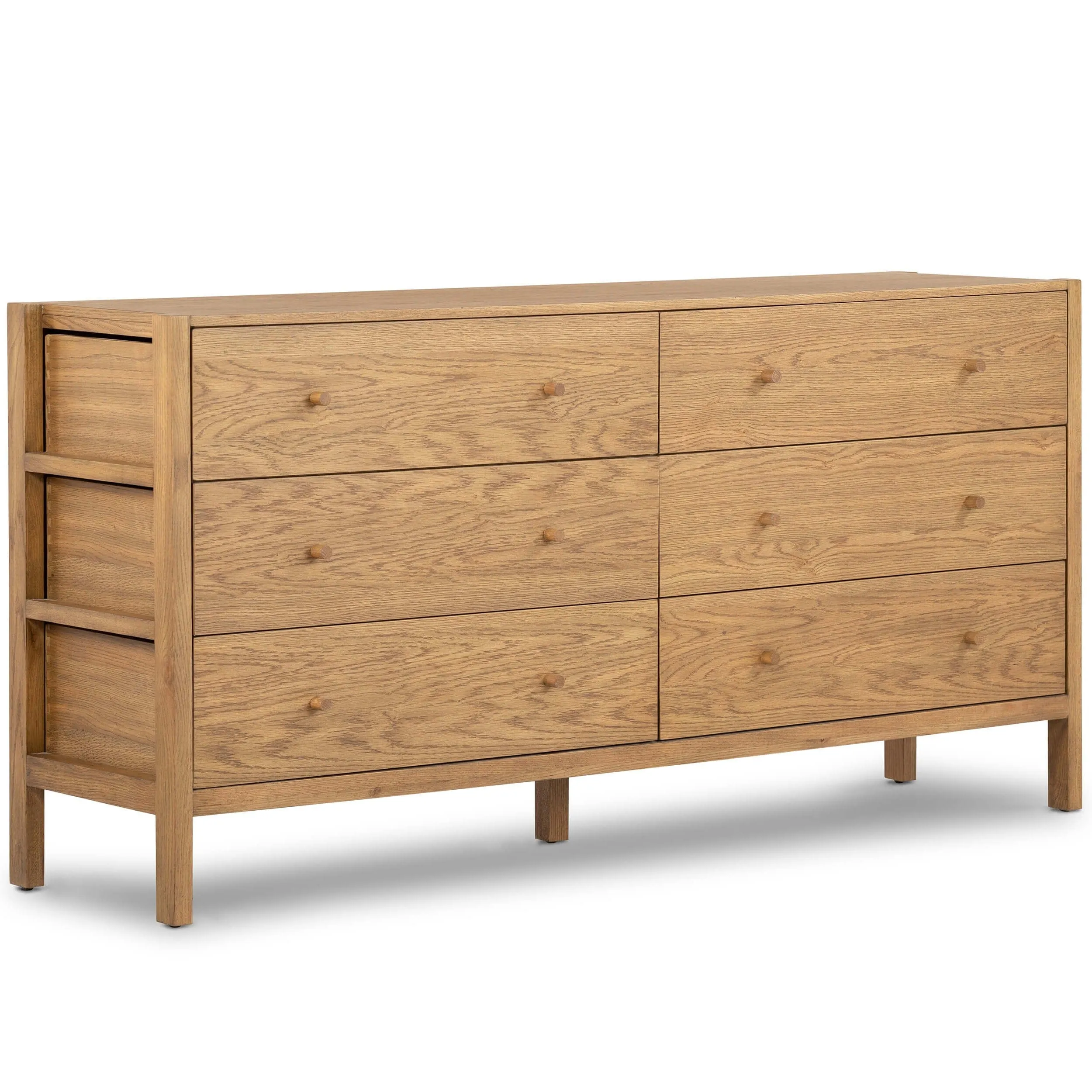 Meadown 6 Drawer Dresser, Tawny Oak