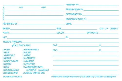 Medium Klip Card 4x6 White - Qty 100