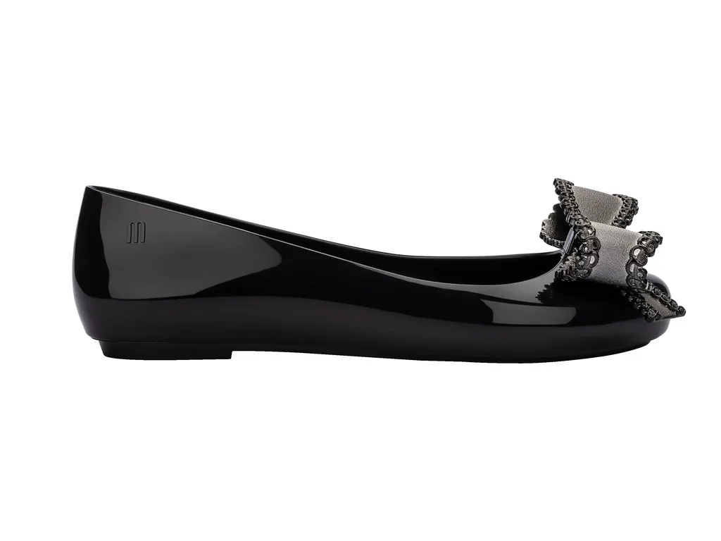 Melissa Sweet Love VIII AD Women Black Ballerinas With Bow Detail