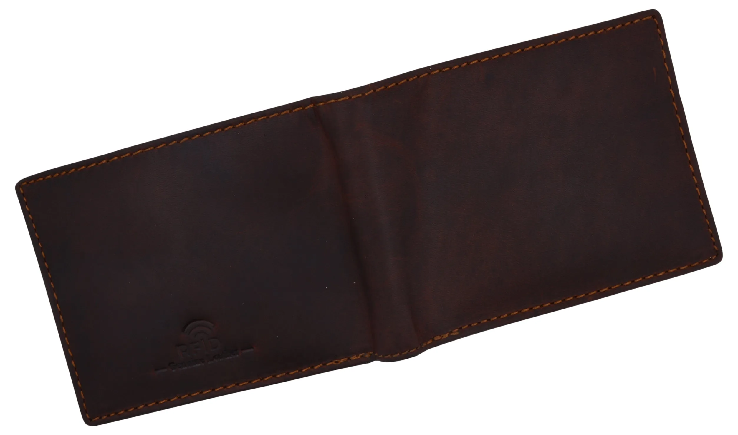 Men Wallet Vintage Brown Genuine Premium Leather Handmade Bifold RFID Cazoro