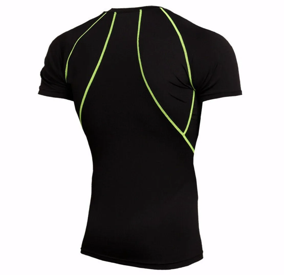Men Workout Gym T-shirts High Elastic Quick Dry Running Set