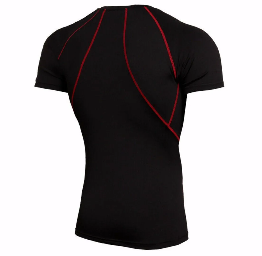 Men Workout Gym T-shirts High Elastic Quick Dry Running Set