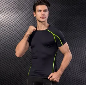 Men Workout Gym T-shirts High Elastic Quick Dry Running Set