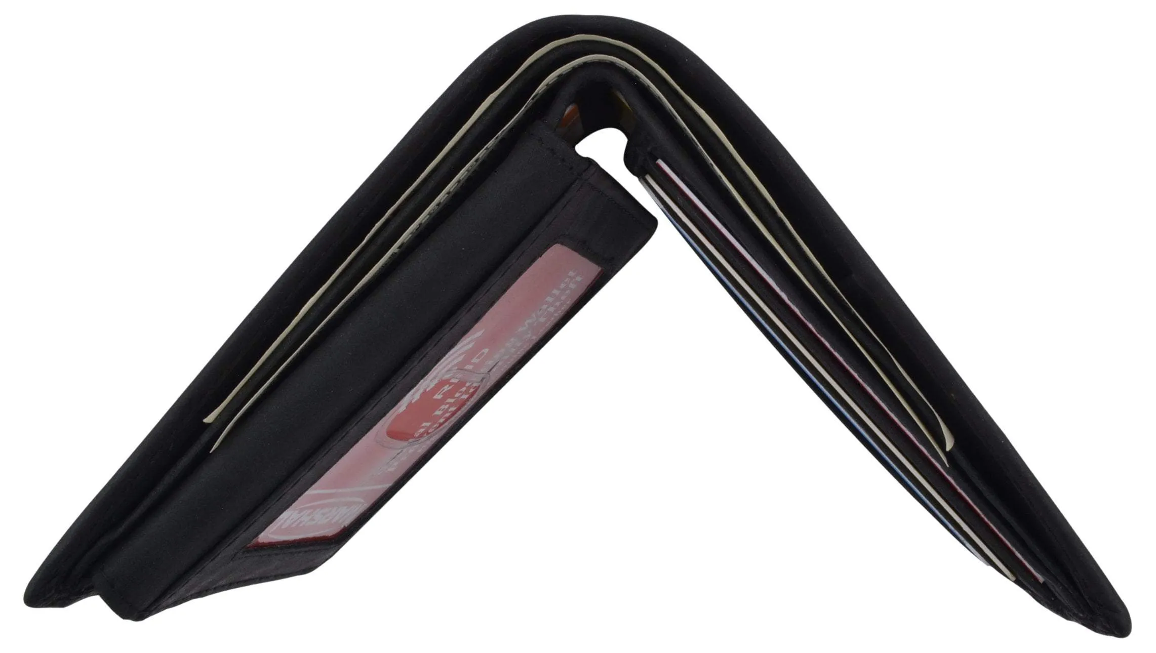 Men's Horse Printed Logo Genuine Leather RFID Blocking Bifold Wallet