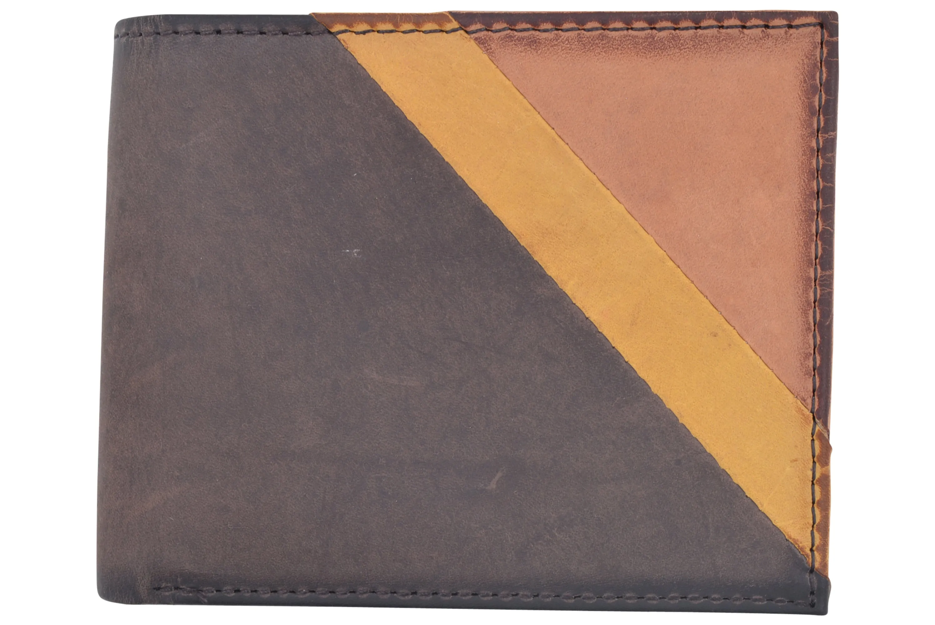 Men's Leather Wallet RFID Blocking Slim Bifold with 9 Credit Card Pockets & ID Window