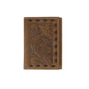 MENS NOCONA TRIFOLD FLORAL EMBOSSED WALLET