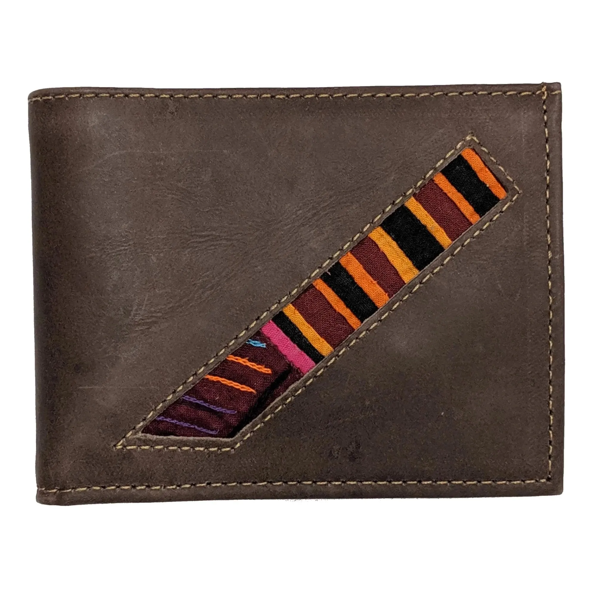 Men's Suede/Leather Wallets with Mola Decoration