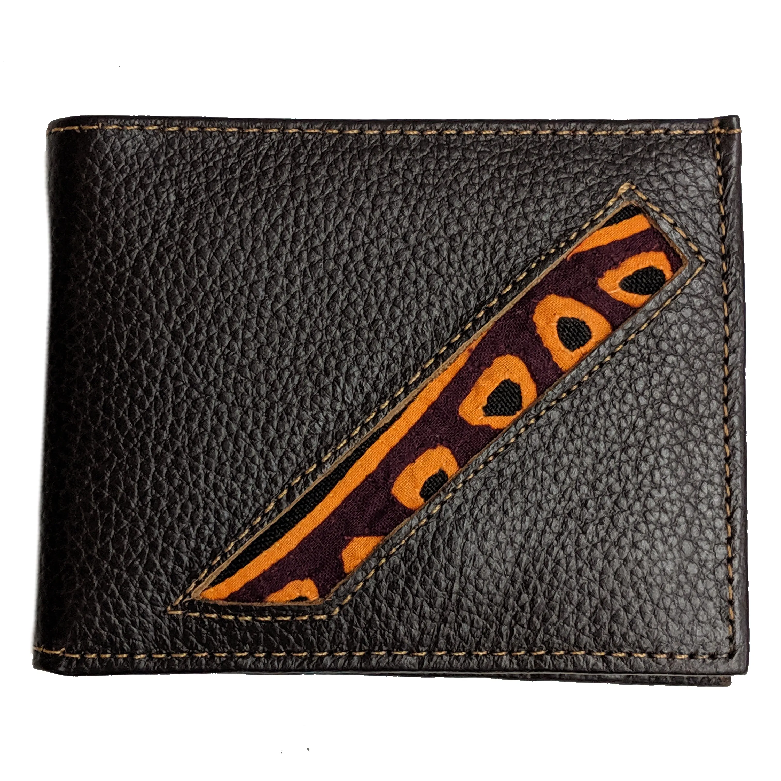 Men's Suede/Leather Wallets with Mola Decoration