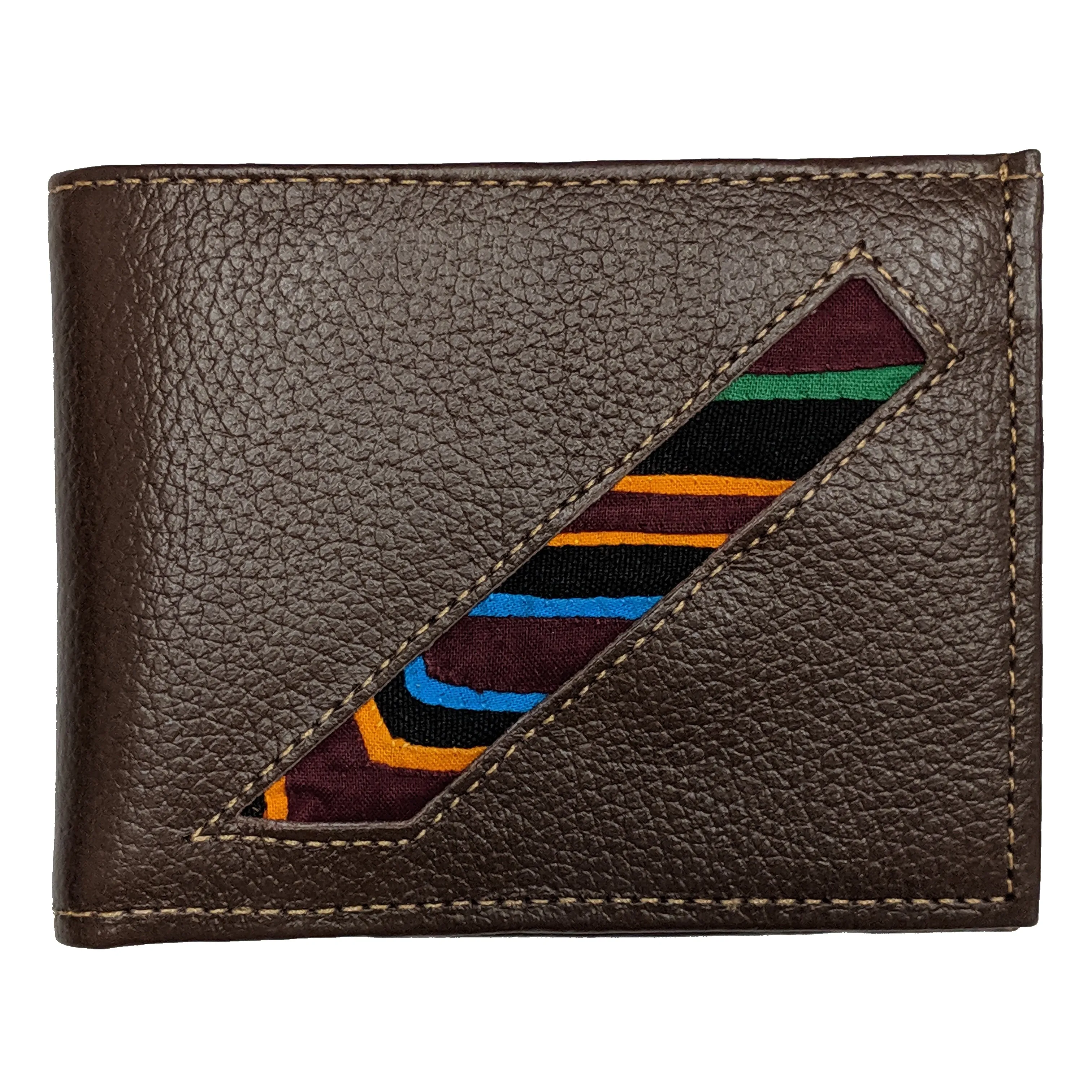 Men's Suede/Leather Wallets with Mola Decoration