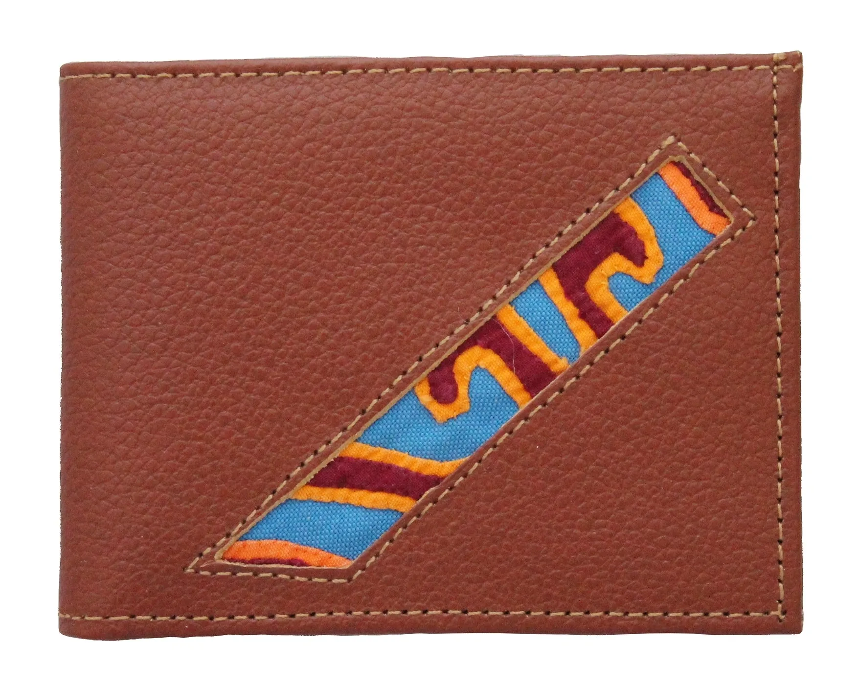 Men's Suede/Leather Wallets with Mola Decoration